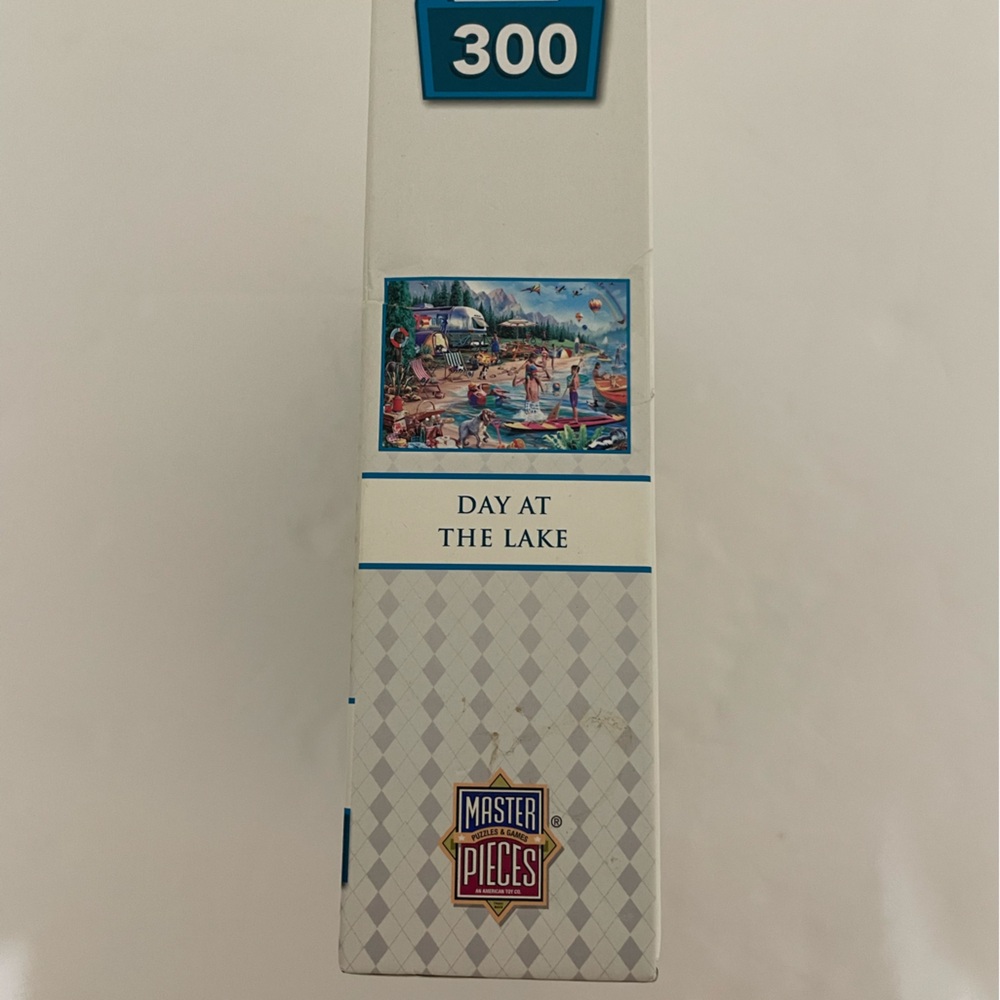 New DAY AT THE LAKE 300 Pc Jigsaw Puzzle Adrian Chesterman Artist MasterPieces - Picture 3 of 5